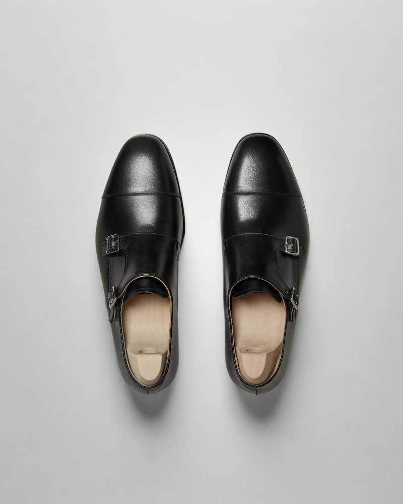 ZAFINO™ BLACK DOUBLE MONKSTRAPS