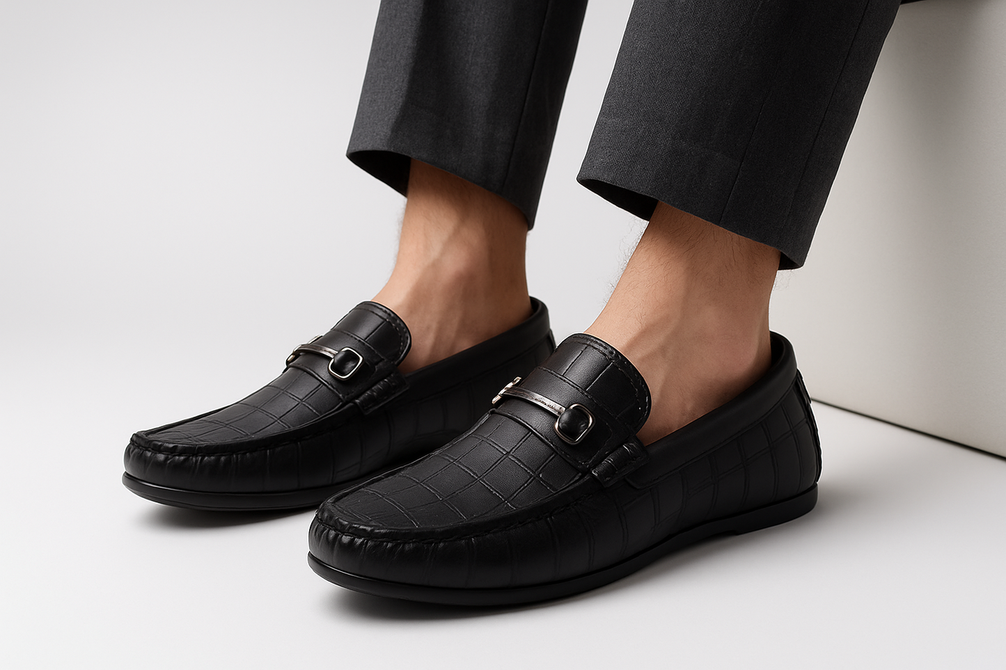 ZAFINO™ LUXE CROC EMBOSSED LEATHER LOAFERS