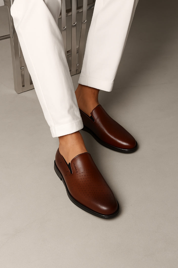 ZAFINO™ - CLASSIC BROWN SLIP ON LOAFERS
