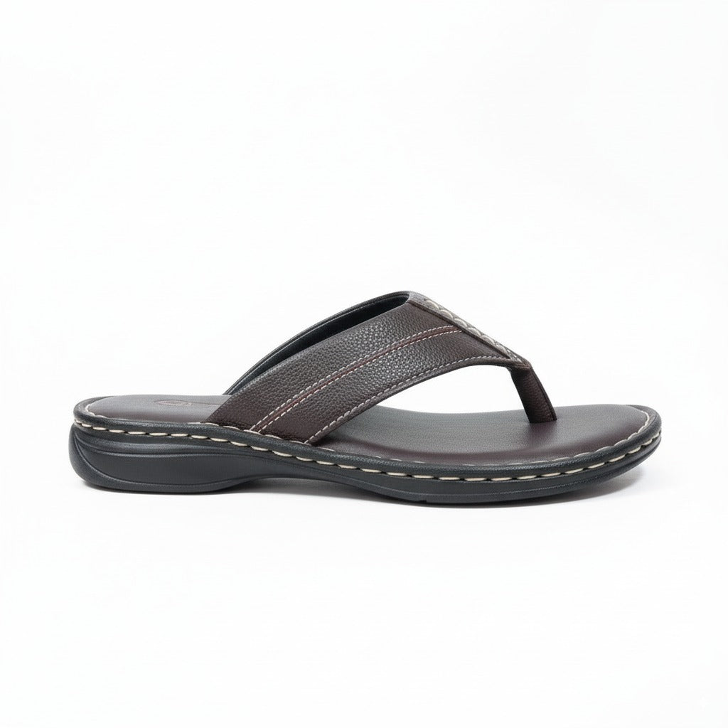 ZAFINO™ BROWN LEATHER SLIPPERS