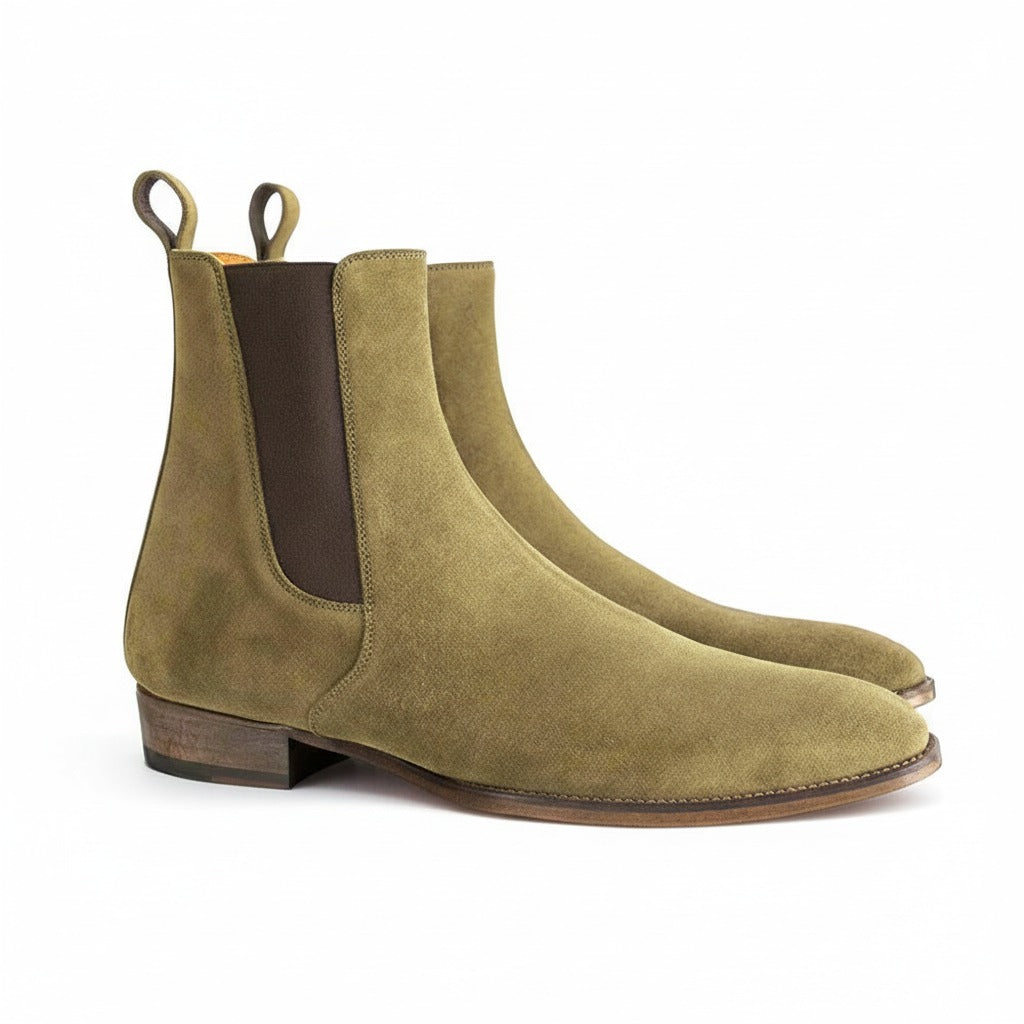 ZAFINO™ OLIVE SUEDE CHELSEA BOOTS