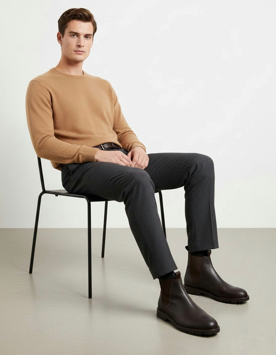 ZAFINO™ DARK BROWN CHELSEA BOOTS
