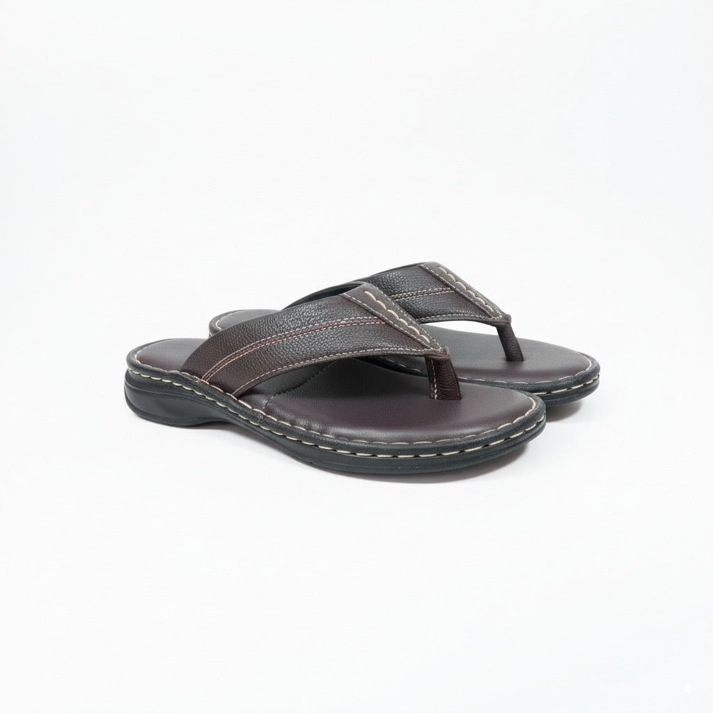 ZAFINO™ BROWN LEATHER SLIPPERS