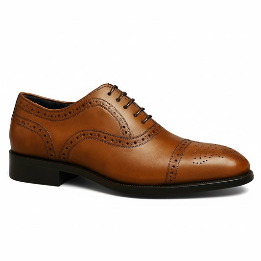 ZAFINO™ - MEN'S CLASSIC TAN OXFORD BROGUE